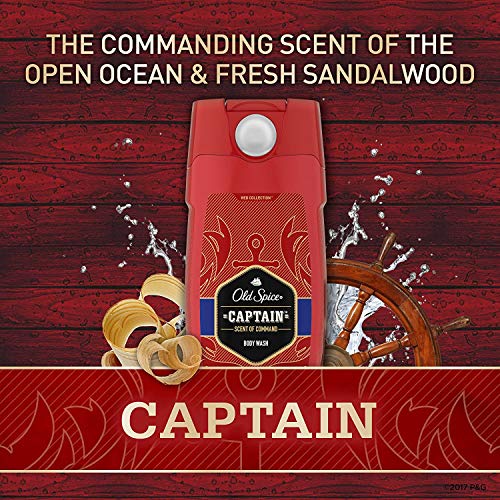 Old Spice Red Collection Captain Scent Body Wash for Men, (Pack of 4), 16 Ounce
