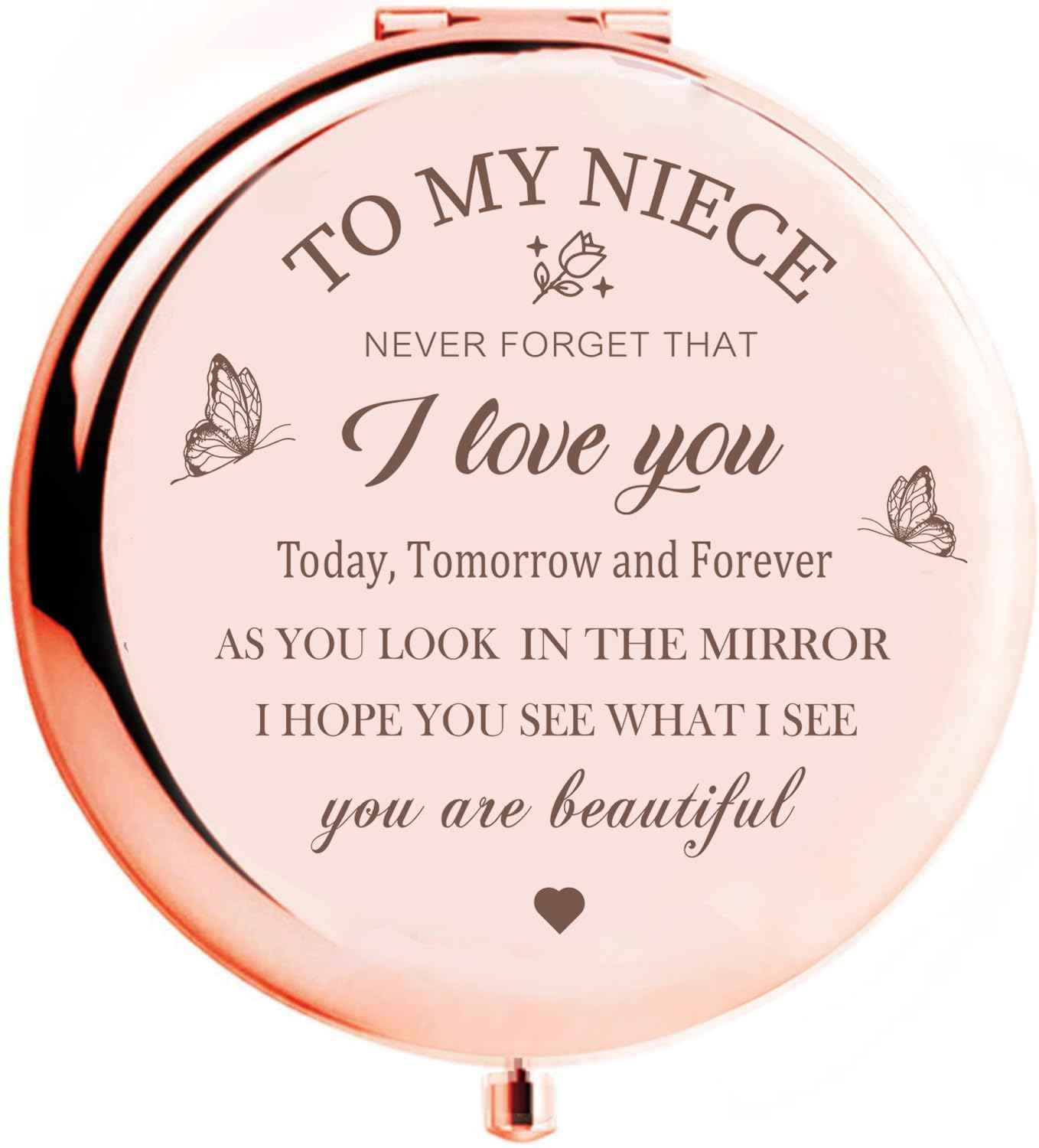 KGKAIMIZL Niece Compact Mirror - Makeup Mirror Gifts for Niece from Aunt, Birthday & Christmas