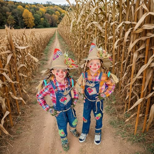 Scarecrow Face Temporary Tattoo Stickers, 2-Pack Halloween