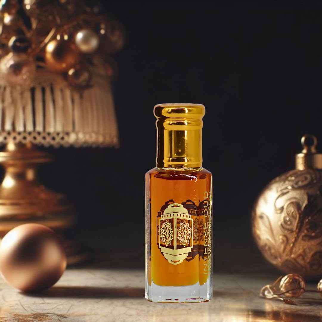 INTENSE OUD Dark Oud Ispahan Long Lasting Arabian Perfume Oils for Women 12ML (0.40 OZ) Fragrance Oil With Rose, Saffron & Oud Notes – Concentrated Perfume Oil & Elegant Gift for Women in Black Box