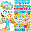 48PCS Pool Party Set - 24PCS Temporary Tattoos & 24PCS Slap Bracelets ? Fun Summer Birthday Supplies, Baby Shower Gifts, Classroom Rewards & Pool-Themed Decor for Kids (Boys & Girls)