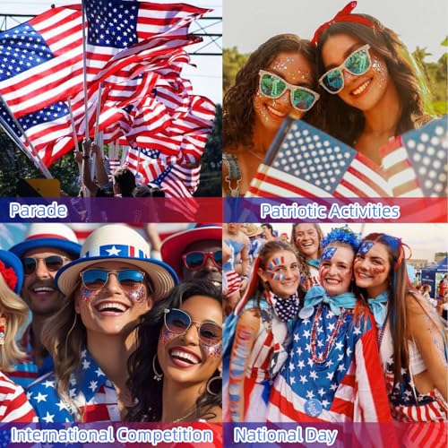 4th of July Body Glitter Stick - Red White Blue, 2 Pack