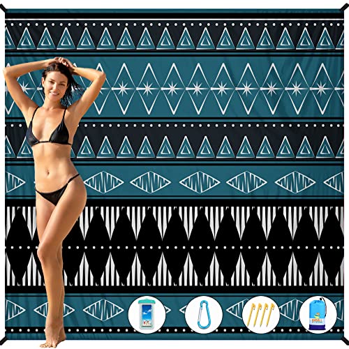 BYDOLL Beach Blanket 78''×81'' 1-5 Adults Oversized Lightweight Waterproof Sandproof Beach Blanket Large Picnic Mat Beach Blanket for Beach Travel Camping Hiking Picnic