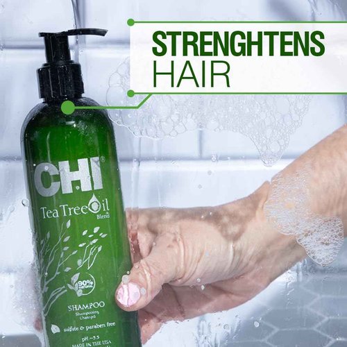 CHI Tea Tree Oil Shampoo, Strengthening Shampoo For Gently Cleansing Hair & Removing Impurities, Sulfate, Paraben, & Cruelty-Free, 25 Oz