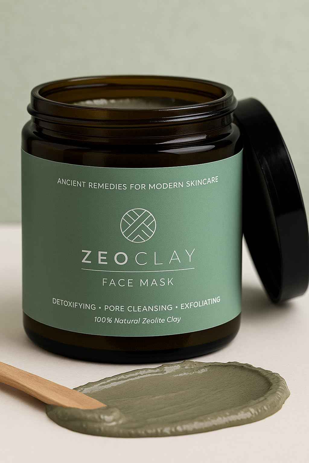 ZeoClay Organic Zeolite Clay Face Mask – Deep Pore Cleansing & Detox, Acne & Blackhead Treatment, Oil Control & Skin Tightening – Natural Spa-Quality Exfoliant for Radiant, Healthy Skin – 20 Uses