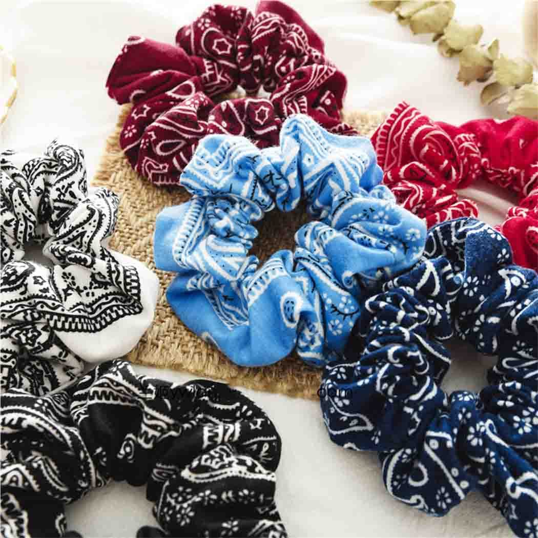 Outyua Vintage Hair Scrunchies Elastic Hair Bands Ponytail Scrunchy Hair Ties Fashion Hair Rope Ties Hair Accessories for Women and Girls 6Pcs (Vintage)