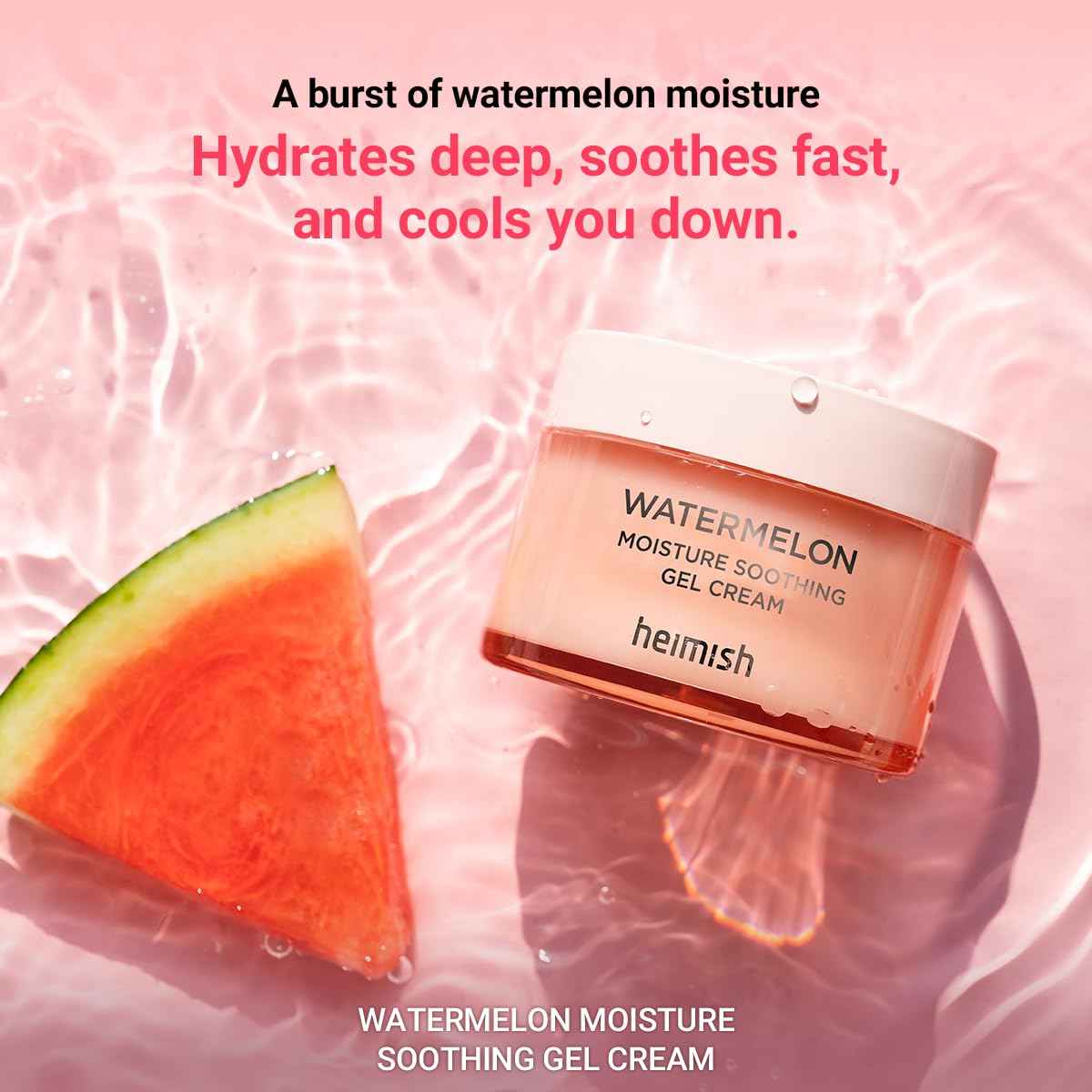 HEIMISH Watermelon Moisture Soothing Gel Cream - Hydrating, Cooling & Soothing, Plumping Facial Cream, Daily Face Moisturizer with Watermelon Extract, Lightweight, Fast-absorbing, 3.7fl.oz/110ml