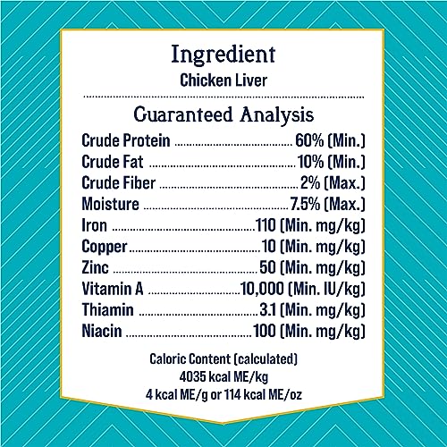 Stewart Freeze Dried Dog Treats, Chicken Liver, 16.8 oz Grain Free & Gluten Free, Resealable Tub, Single Ingredient, Training Treat in Beef Liver, Salmon, Chicken Liver & Chicken Breast 4, 14, 21 oz