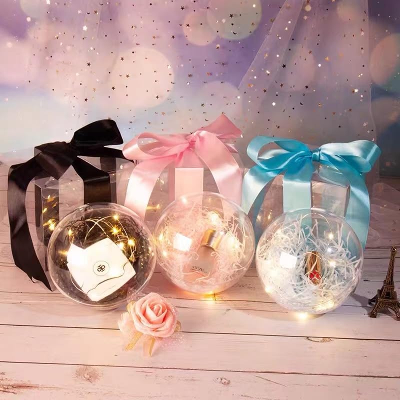 20 Clear Fillable Ornaments Balls- 100mm/3.94" Transparent Plastic Thickened Spherical Assembled Craft, for Christmas Tree Decor, and Festive Days Home Party(10cm)