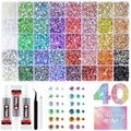Zefy 43000 Rhinestones Bedazzling Kit, 40 Colors 2/3/4mm with Glue
