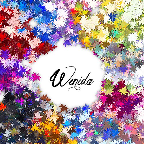 Wenida 12 Color Holographic Maple Leaf Glitter Cosmetic Set