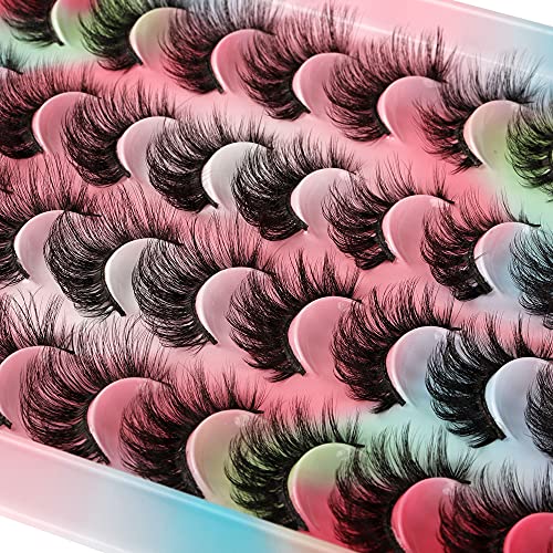 20 Pairs False Eyelashes 5D Faux Mink Natural Fluffy Lashes