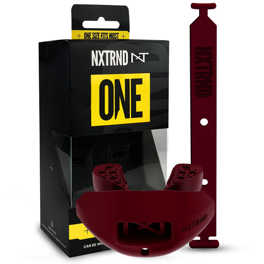 Nxtrnd One Football Mouth Guard, Strap Included, Fits Adult & Youth (Maroon)