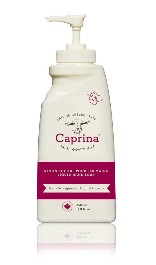 Caprina by Canus Liquid Hand Soap Pump, With Fresh Canadian Goat Milk Soften and Soothe Skin Moisturizing Vitamin A B2 B3 Formula 11.8 ounces(Pack of 1)