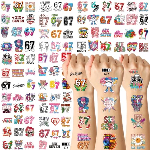 67 Temporary Tattoos for Kids - 96 Designs, 8 Sheets