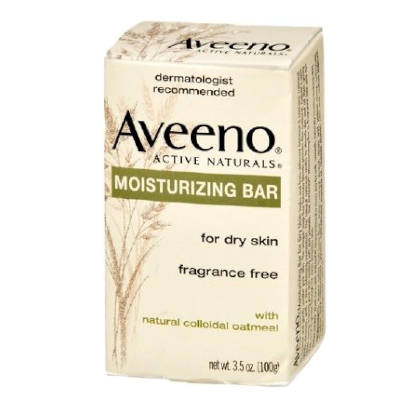 Aveeno Gentle Moisturizing Bar Facial Cleanser with Nourishing Oat for Dry Skin, Fragrance-free, Dye-Free, & Soap-Free, 3.5 oz (Pack of 2)