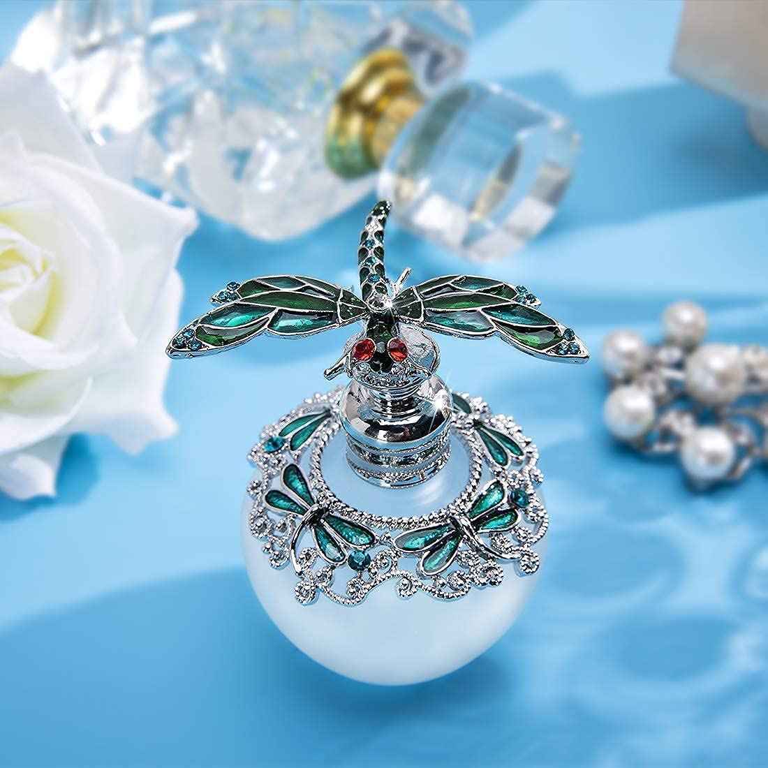 Dragonfly Glass Perfume Bottle and Hanging Crystal Suncatcher Pendant3