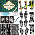 80 Pcs Temporary Tattoo Kit with Stencils & Cones