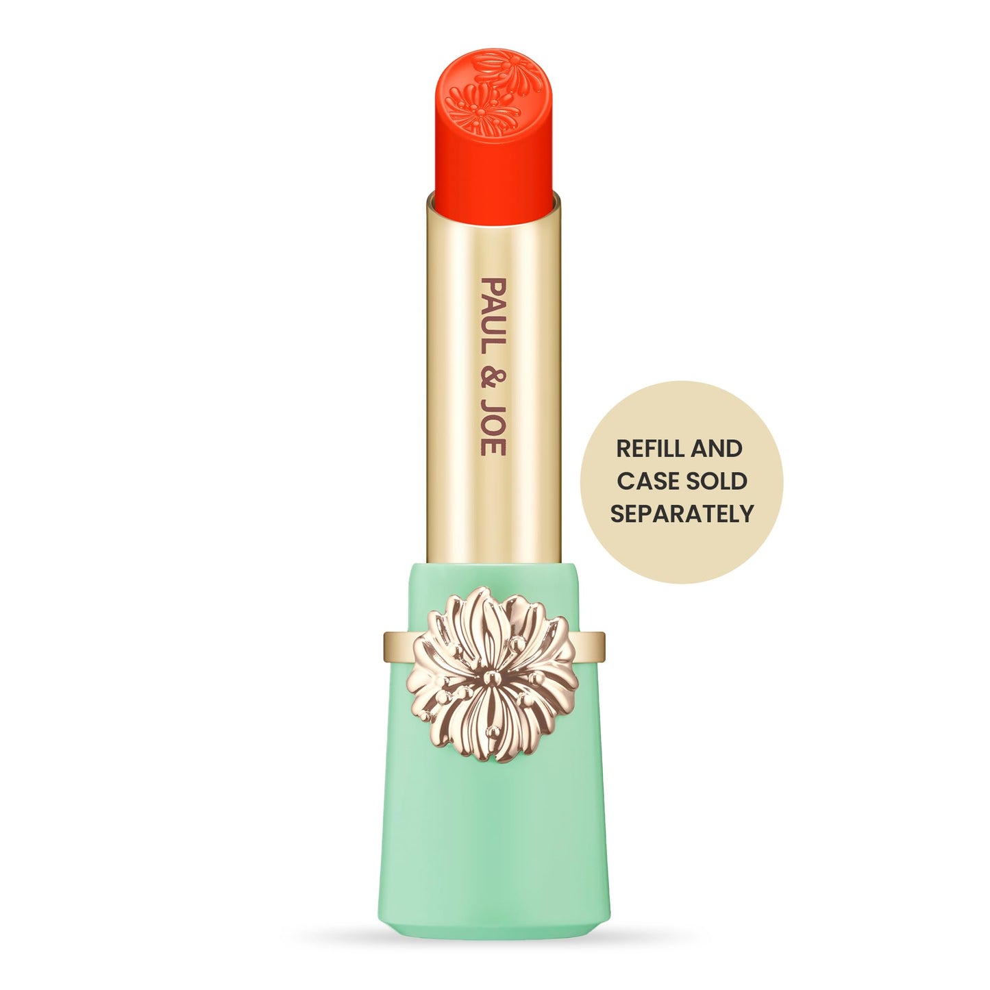 Paul & Joe Moisturizing Lipstick Refill Only, Case Sold Separately, Long Lasting Lipstick for Highly-Pigmented Lip Color, 15 Tropical Girl - Summery Sunrise Orange Lip Stick, 0.10 oz