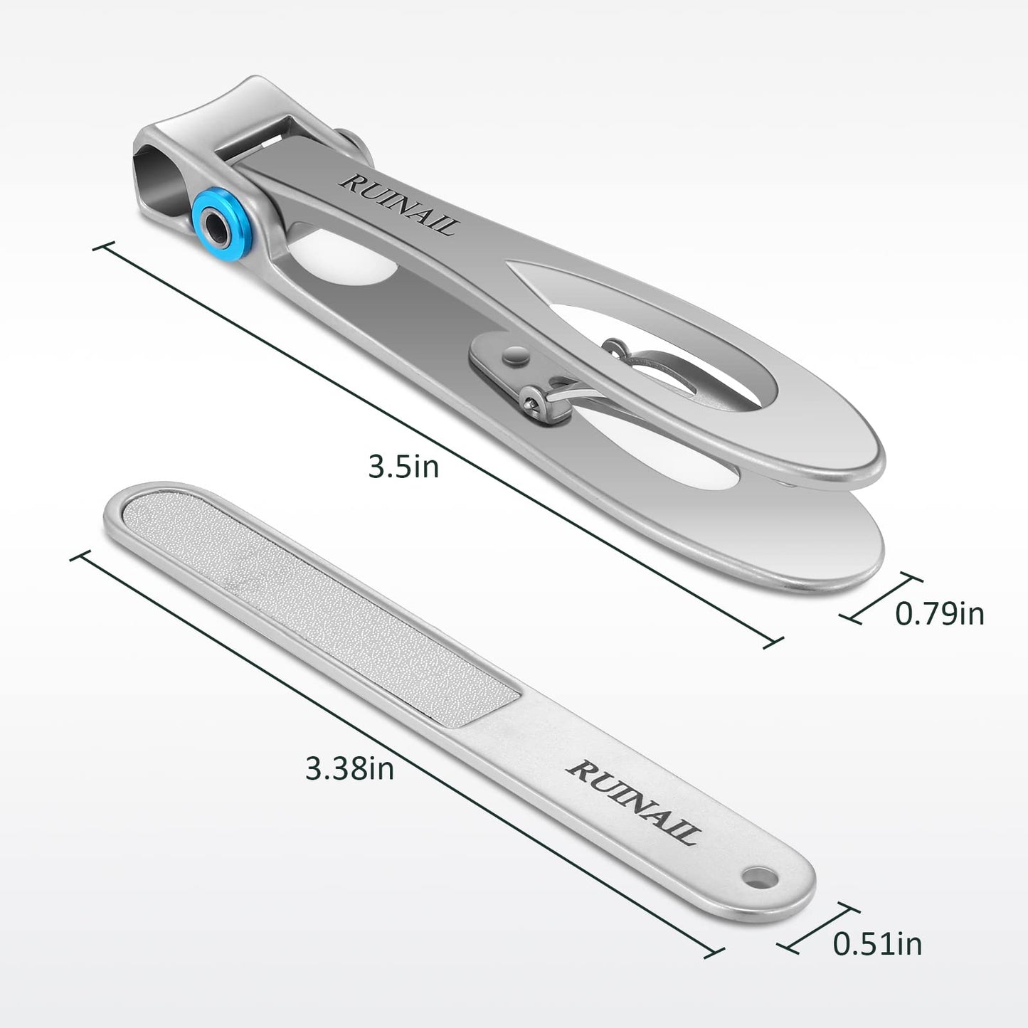 Nail Clippers for Thick Toenails 17mm Extra Wide Jaw Opening Nail Clippers Large Toenail Fingernail Nail Clipper Nail Cutter with File Tin Boxed for Men Women Seniors (Silver)