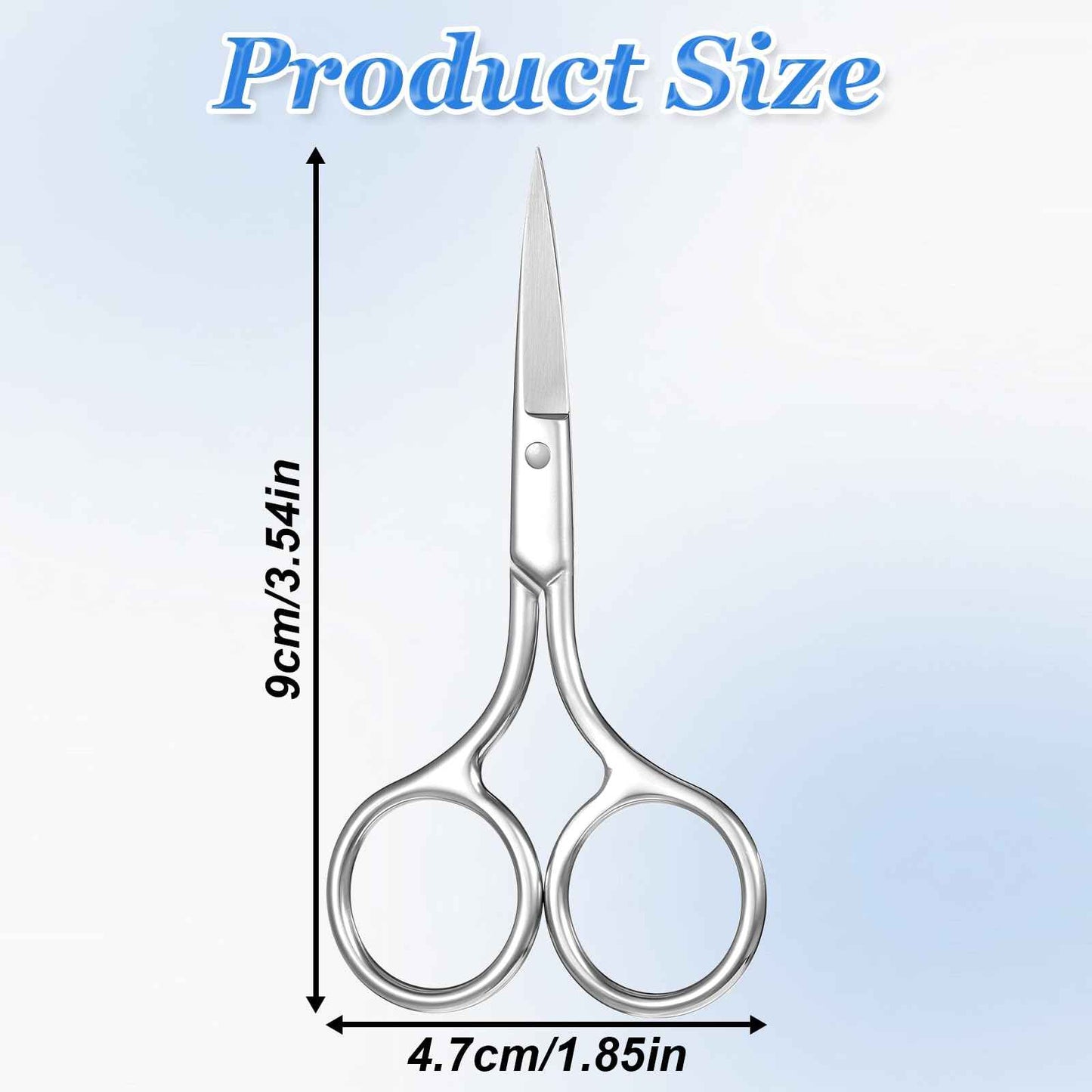 Facial Hair Small Grooming Scissors Stainless Steel Fine Straight Tip Small Nose Scissors for Eyebrow, Nose Hair, Mustache, Beard, Eyelashes, Ear Trimming Kit