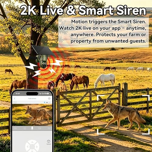 4G LTE Solar Trail Camera with SIM Card - 2K Live View Wildlife Cam