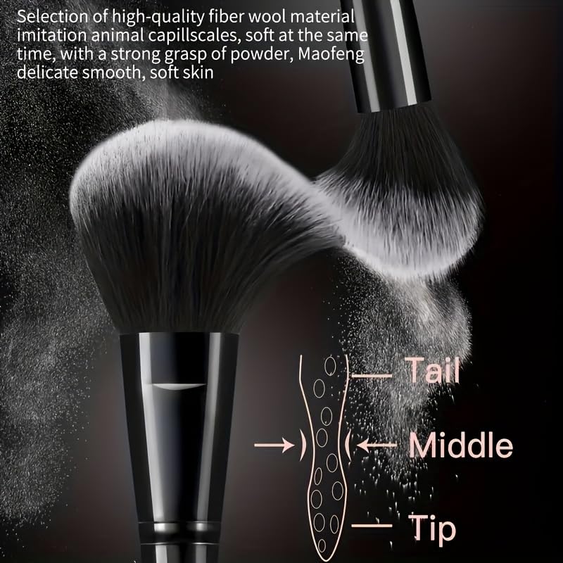 36-Piece Black Makeup Brush Set with Synthetic Bristles