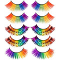 5 Pairs 3D Rainbow Eyelashes with Tinsel - Pride & Rave