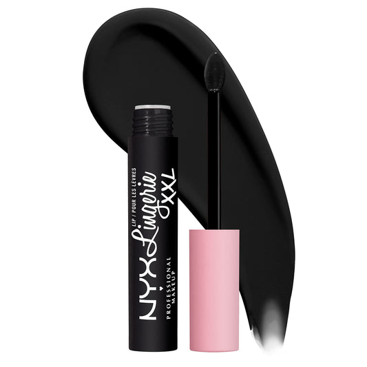 NYX PROFESSIONAL MAKEUP Lip Lingerie XXL Matter flüssiger Lippenstift – Naughty Noir (Schwarz)