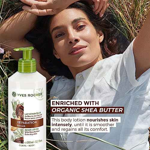 Yves Rocher Repair Lotion for Extra Dry Skin | Hand and Body Lotion to Repair & Nourish |13.1 fl oz