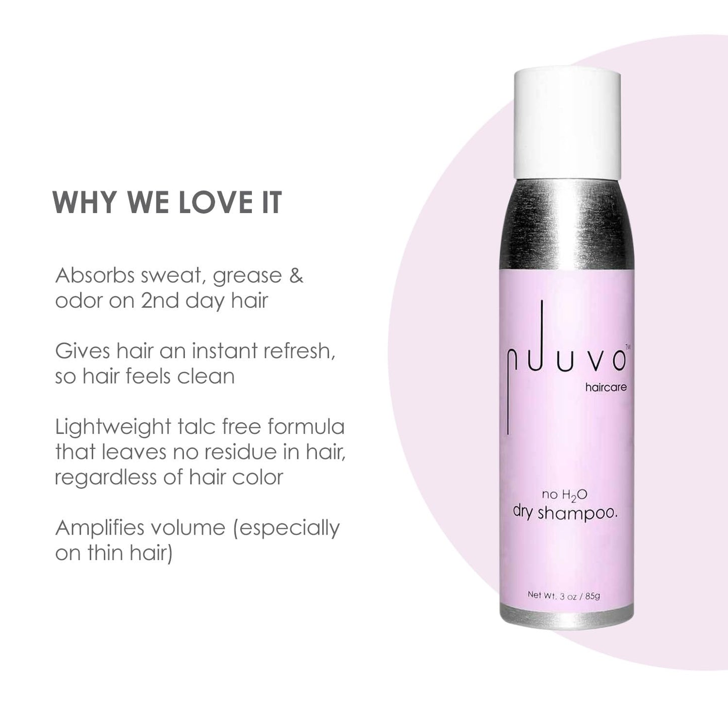 Nuuvo Haircare Unisex Dry Shampoo - 3oz, Waterless Instant Hair Refresh & Cleanse, Salon-Quality Volumizing Dry Shampoo for all Hair Types.