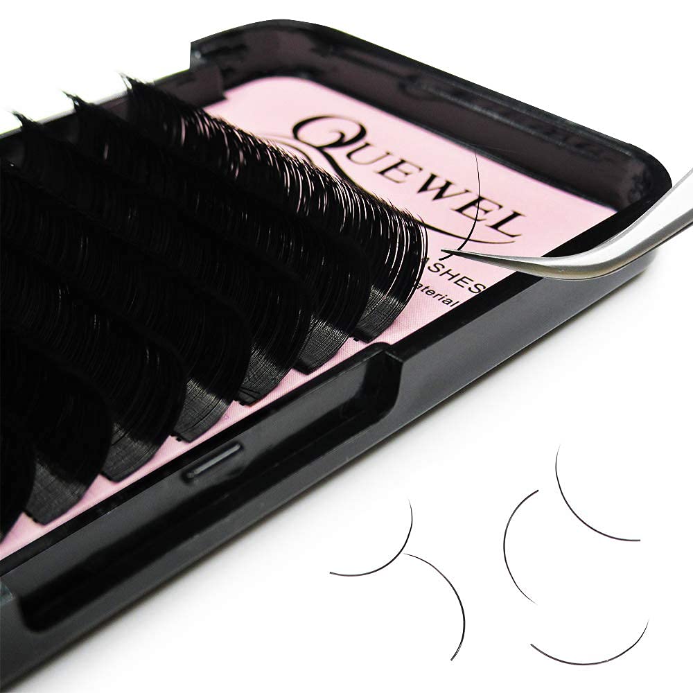 QUEWEL Eyelash Extensions 0.03mm D Curl 13mm Supplies Matte Black Individual Eyelashes Salon Use|0.03/0.05/0.07/0.10/0.15/0.20mm C/D Single 8-18mm Mix 8-15mm/10-15mm|（0.03 D 13mm）