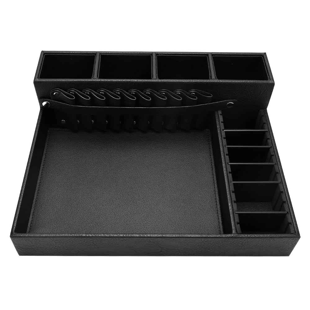 Barber Storage Box,Hairdressing Tool Holder, Multifunctional Detachable Large Storage Box, Shear Holder PU Leather Salon Scissors Holder, Hair Cutting Tools Storage Case for Barber Accessories(Large)
