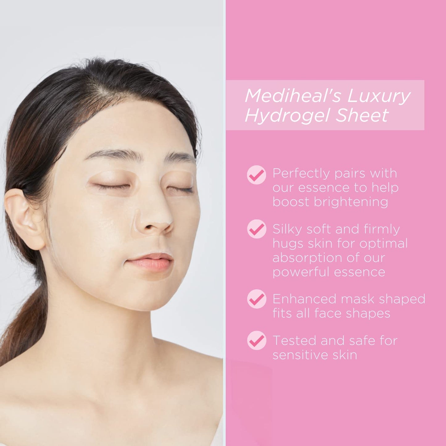 Mediheal Official Best No.1 Korean Sheet Mask - IPI Ampoule Face Mask 10 Sheets For Brightening Radiant for Dull Skin with Niacinamide