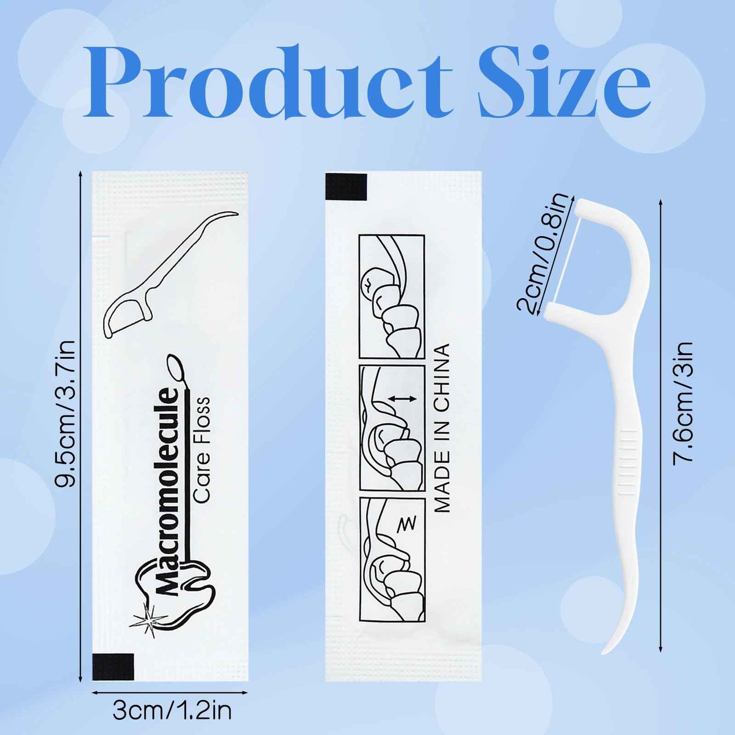 Individually Wrapped Dental Floss Picks Bulk Disposable Flossing Sticks Teeth Cleaning and Oral Care Travel Size Dental Tooth Floss Pack for Hotels, Weddings, Guests & Business Single Use (1000 Pack)