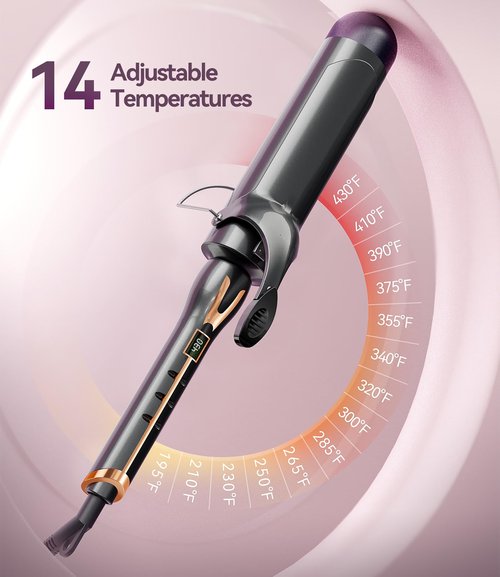 ORYNNE 2 Inch Curling Iron for Long Hair Loose Curls, 14 Heat Settings Large Barrel Curling Iron, Ceramic Curling Iron 2 Inch Barrel with Argan Oil Infused, Big Barrel Curling Iron