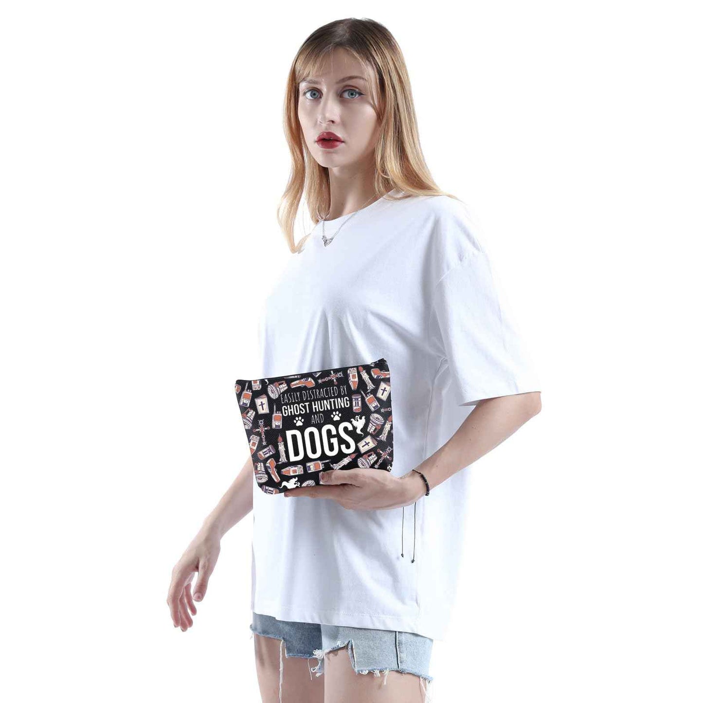 WCGXKO Dog Lover gift Dog Owner gift Adventurers Gift Hallowen Day Gift Zipper Pouch Makeup Bag (HUNTING AND DOGS)