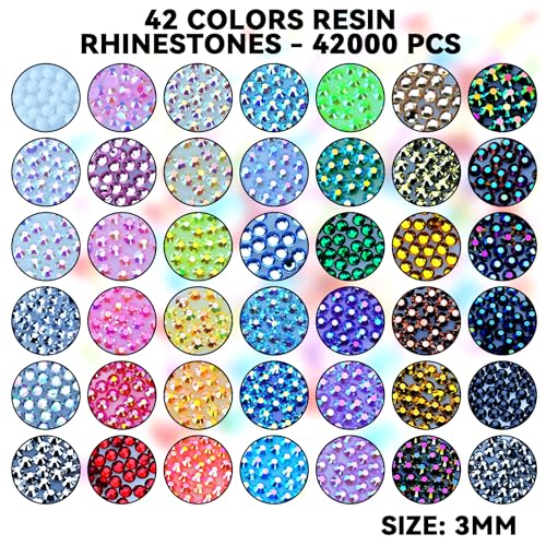 42 Colors Rhinestone Bedazzler Kit with B7000 Glue