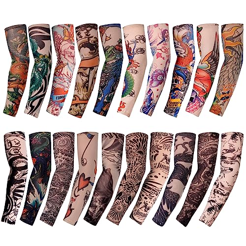 HOVEOX Temporary Tattoo Arm Sleeves - 20 Piece Set