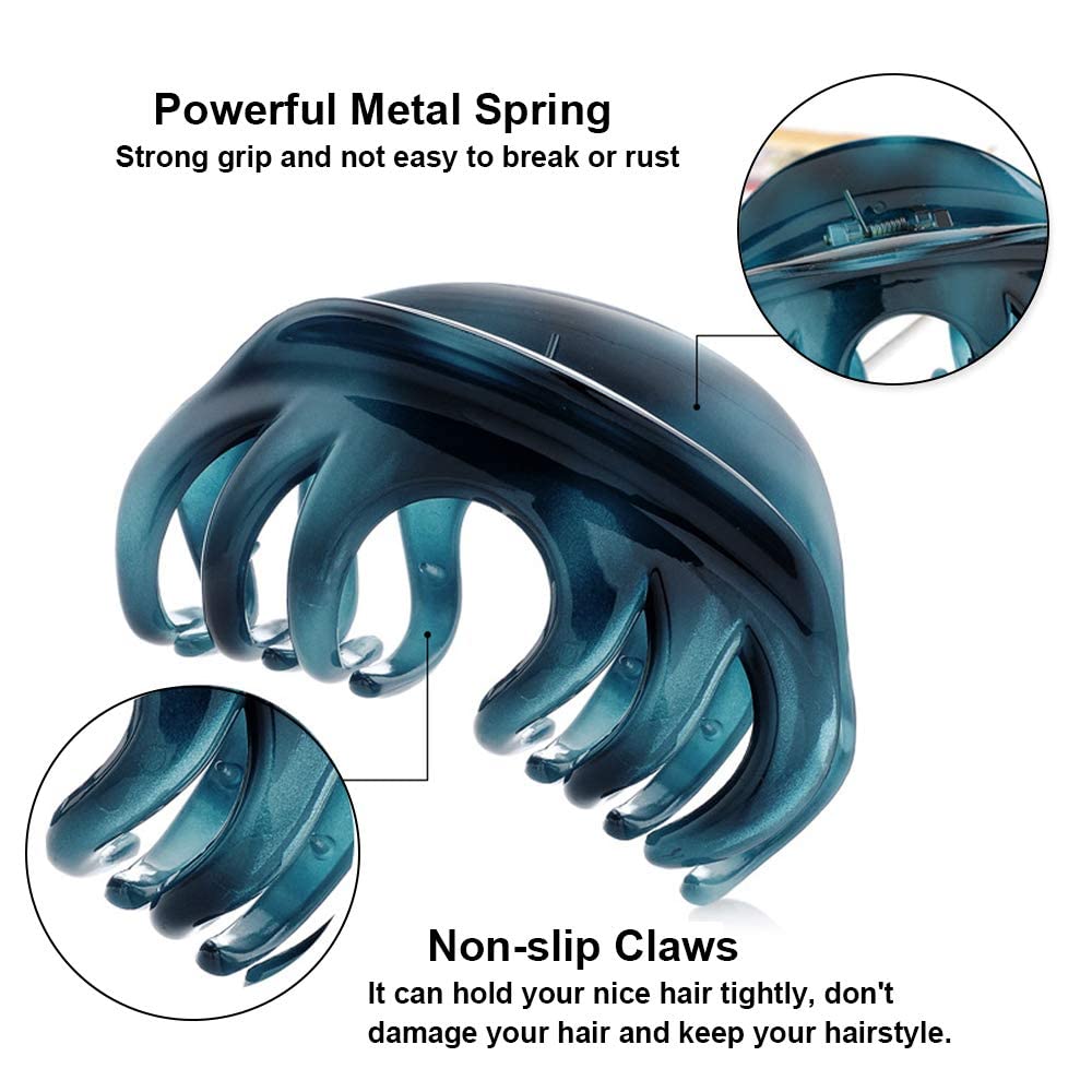 Liasun 4" Large Hair Claw Clip-Acrylic Strong Holding Power Hair Clips Hairgrip for Women and Girls Hair Barrettes for For Thick Hair(C-Black)