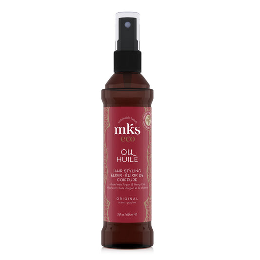 MKS eco Oil, Original - 2 fl oz - Hair Styling Elixir - Moroccan Argan Oil, Hemp Seed Oil - Moisturize & Nourish Hair, Control Frizz, Increase Smoothness - Vegan & Cruelty Free