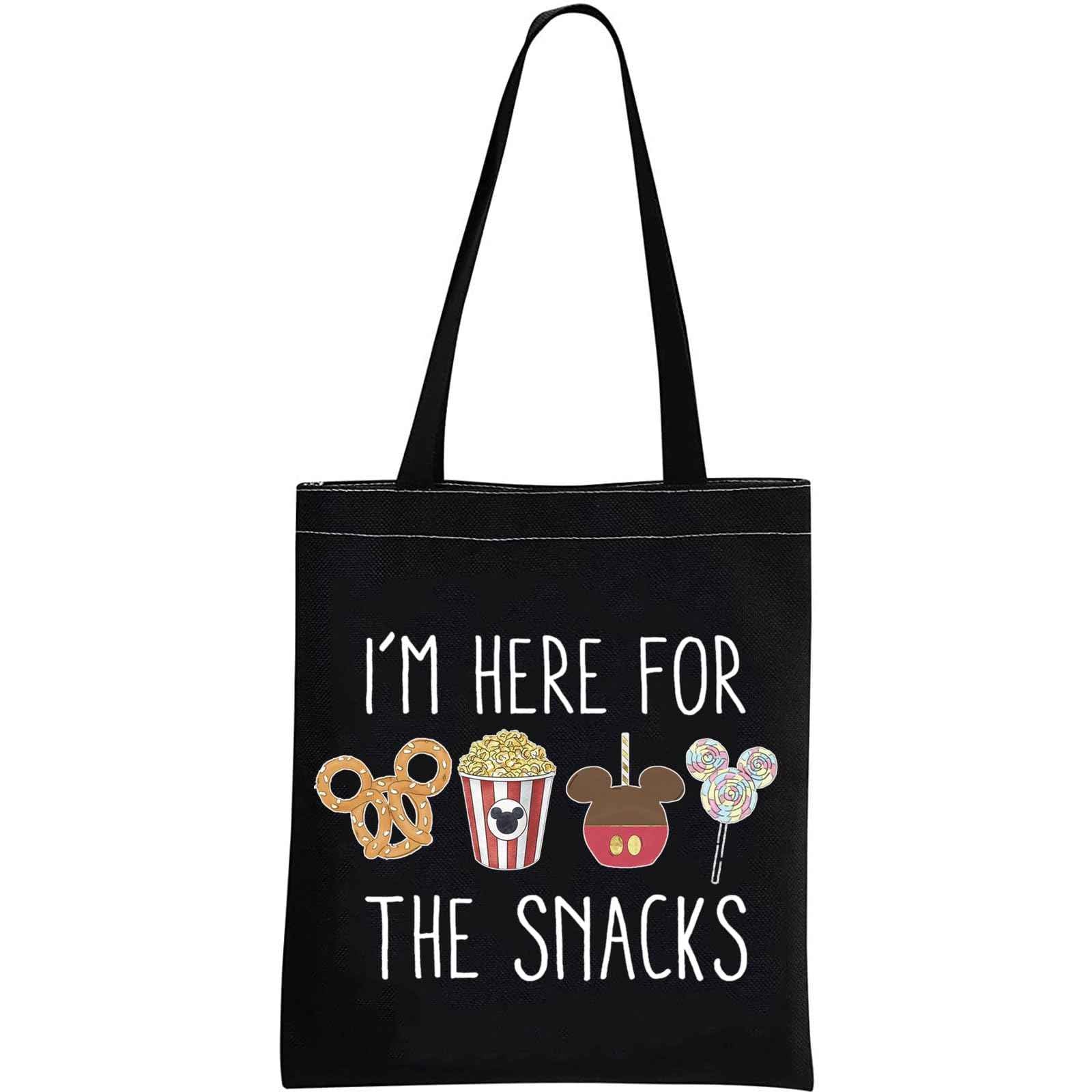 GJTIM Snacks Lover Gift Family Vacation Gift Snacks Travel Bag I’m Here For The Snacks Makeup Bag (For The Snacks ToteBlack)