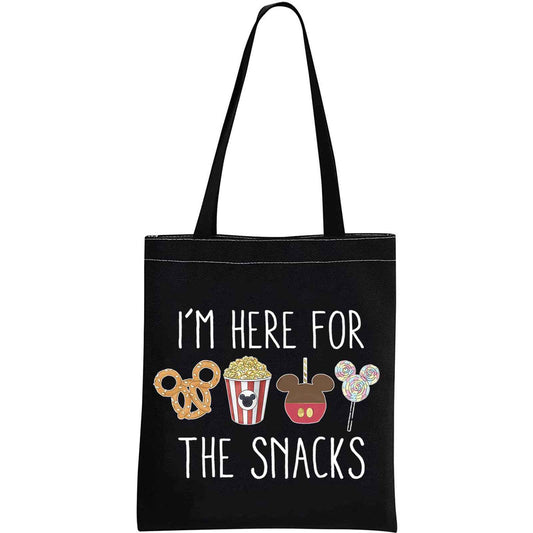 GJTIM Snacks Lover Gift Family Vacation Gift Snacks Travel Bag I’m Here For The Snacks Makeup Bag (For The Snacks ToteBlack)