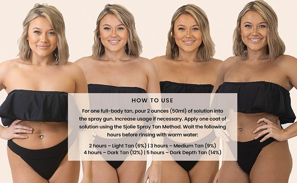 SJOLIE Rapid Spray Tan Solution - Luxe Ultra One Hour Express Tan - Violet Base | Sunless Tanner for a Quick-Drying, Ultra Dark Glow (8oz)