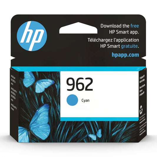 HP 962 Cyan Ink Cartridge | Works with HP OfficeJet 9010 Series, HP OfficeJet Pro 9010, 9020 Series | Eligible for Instant Ink | 3HZ96AN