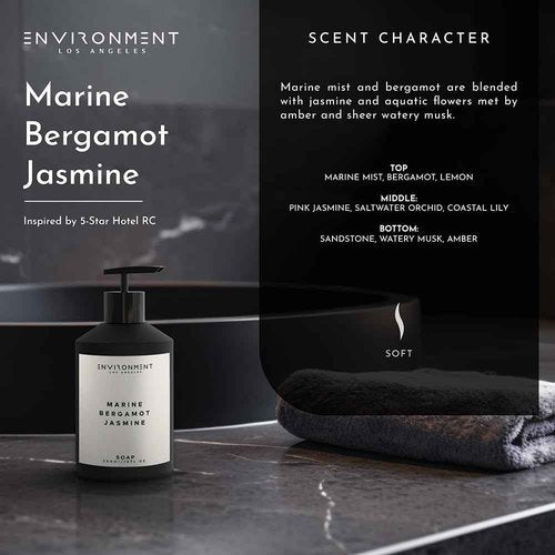 ENVIRONMENT Inspired by 5-Star Resort RC Hand Soap, 300ml Luxury Liquid Hand Soap (Marine | Bergamot | Jasmine) Home Essentials, Kitchen & Bathroom Soap, Hand Wash, Vegan & Cruelty-Free