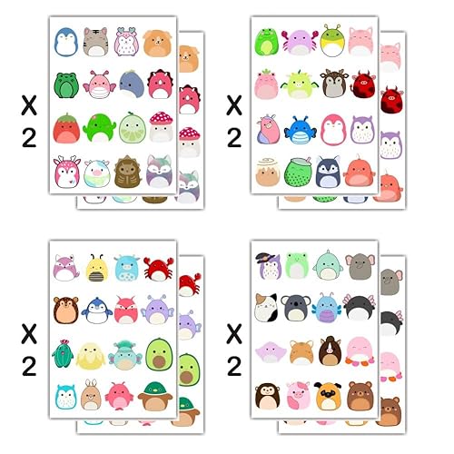 8 Sheets Cute Temporary Tattoos for Kids, Cute Birthday Party Supplies Tattoos Stickers for Party Decorations