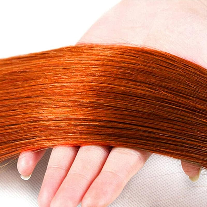 MavKuvx #350 Orange Straight Human Hair Bundle - 12 Inch