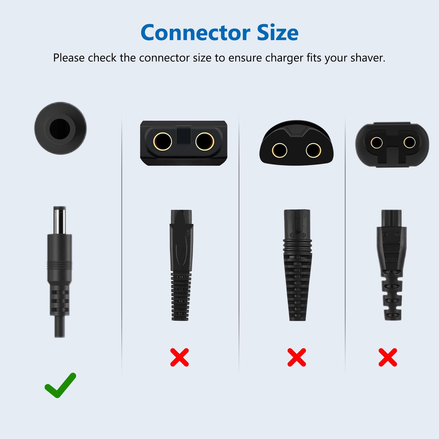 FNKTQL 4.2V Charger for Wahl Trimmer 9818 9818L 9888L 9916D 9918D Groomer Clipper 9854-600 9855 79600-2101 S004mu0400090, Replacement Wahl Shaver Trimmer Power Cord with Cleaning Brush