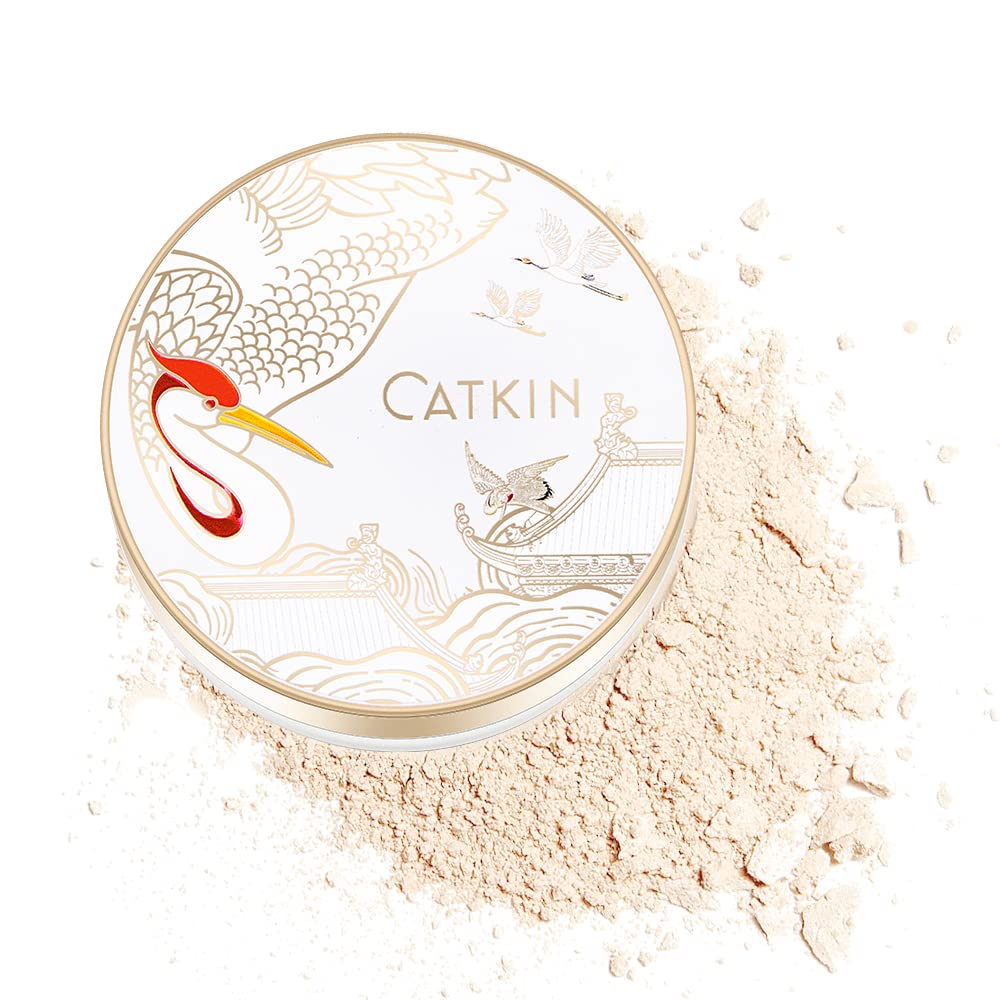 CATKIN Dreamworld Air Makeup Loose Powder Setting Finishing Powder Oil Control Matte Natural with Puff (C01 Natural)